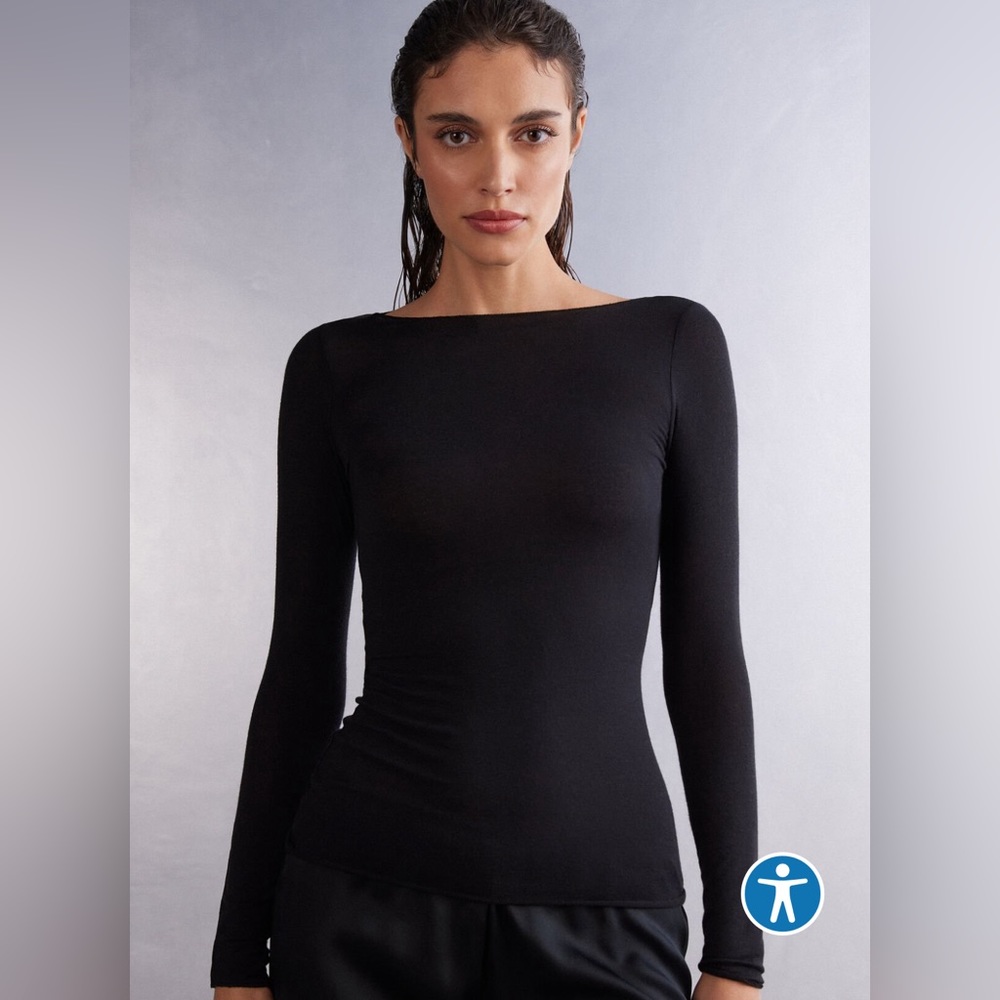 Intimisssimi Boat Neck Modal Cashmere Top size S